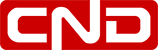 Logo com um retangulo vermelho com os cantos arredondados com as letras C N D dentro com o texto Receitas ao lado